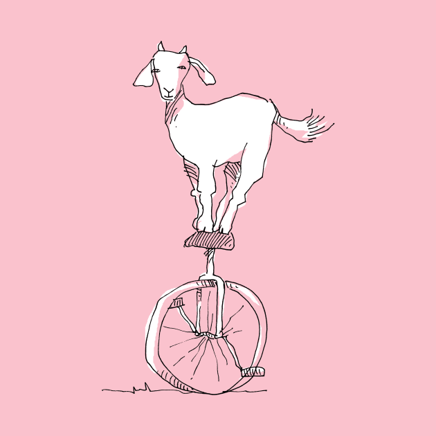 Goat on a unicycle by vectormutt