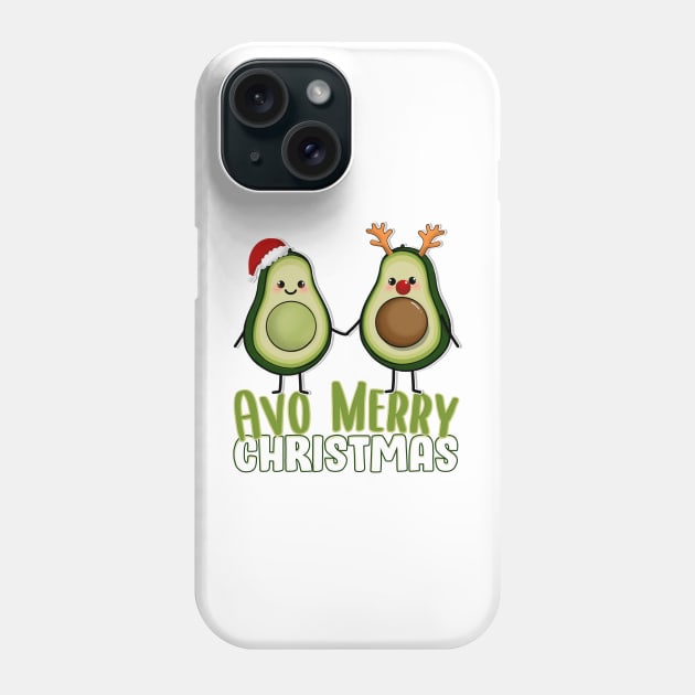 Christmas Avocados Avo Merry Christmas Phone Case by SusanaDesigns