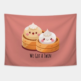 We Got A Twin: Adorable Twin Bun Merchandise | PunnyHouse Tapestry