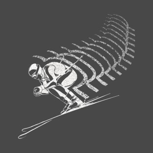 Extreme Speed Skier - vintage art T-Shirt