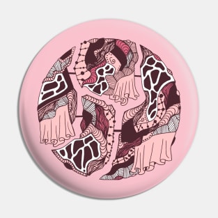 Pink and White Circle of Connection Pin