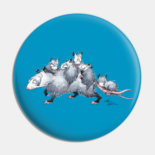 Opossum Mom Pin by Alyona Shilina