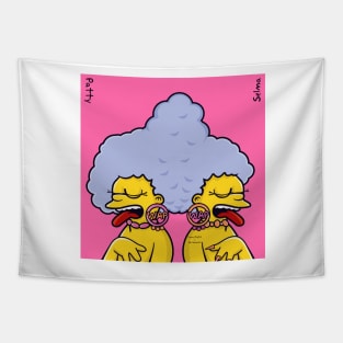 Simpsons WAP Megan thee Stallion Cardi B Patty and Selma Tapestry