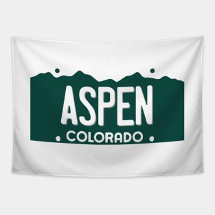 Aspen, CO License Plate Tapestry