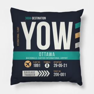 Ottawa (YOW) Airport Code Baggage Tag Pillow