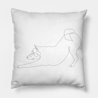 One line Shiba Inu Downward Dog Pillow