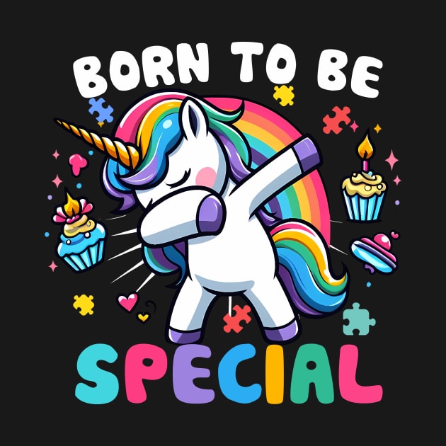 Unicorn Born To Be Special Autism Awareness by ttao4164