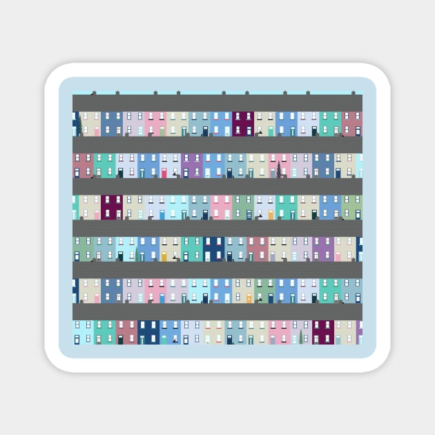 Houses Pattern Magnet by MarbleCloud