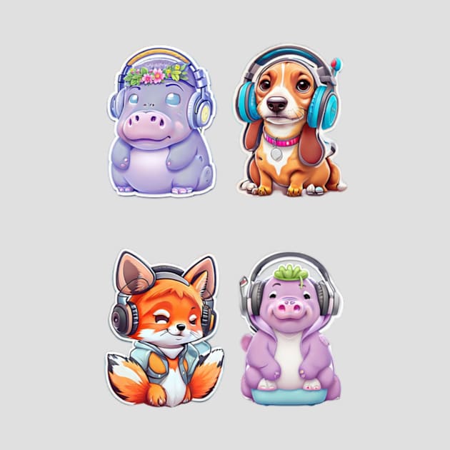 Cute sound man animal Sticker Pack- Cool Animal by joejiing