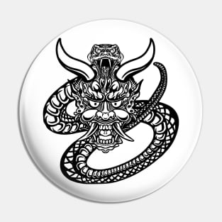 Hannya Mask Snake Pin