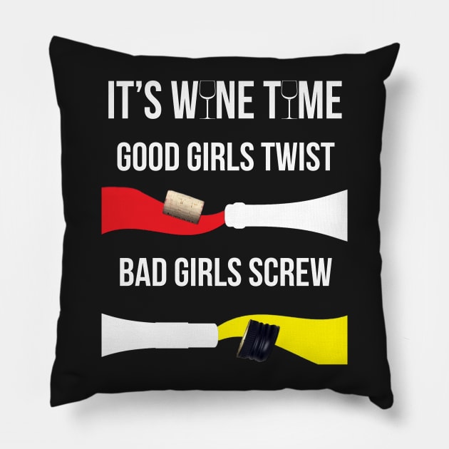 It's Wine Time Pillow by theteediva