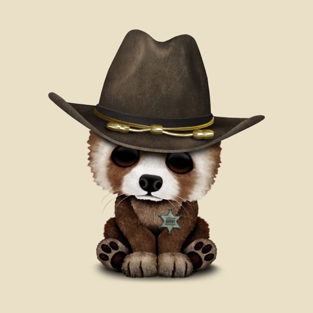 Cute Baby Red Panda Sheriff by jeffbartels