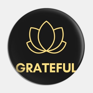 Grateful Yoga Lotus Design Pin