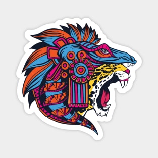 Huichol Aztec Jaguar Head Magnet