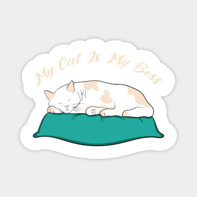 My Cat Is My Boss Magnet by Oiyo