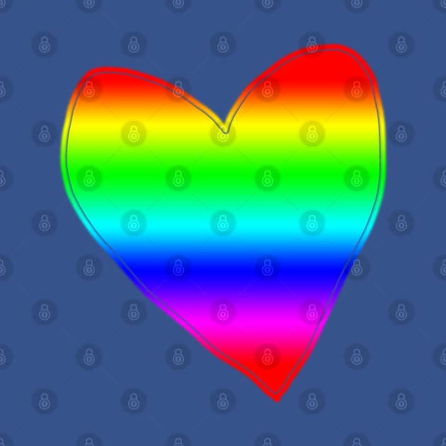 Linear Spectrum Rainbow Love Heart by ellenhenryart