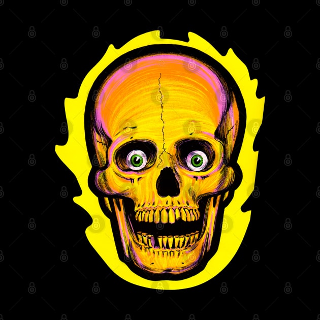 Vintage Flaming Skull Halloween by Pop Fan Shop