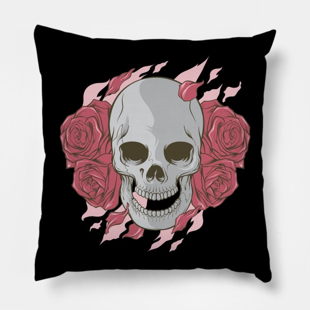 Love Skull Halloween Pillow by attire zone