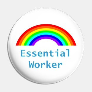 Rainbow for Essential Workers in Blue Pin