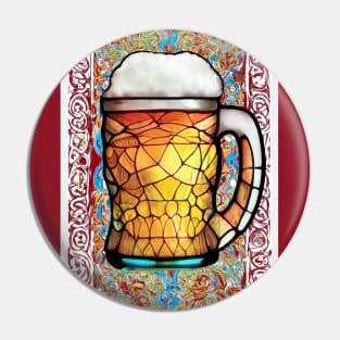 Renaissance Beer Drinker Gothic cathedral Batik style hippie pint glass microbrew Pin