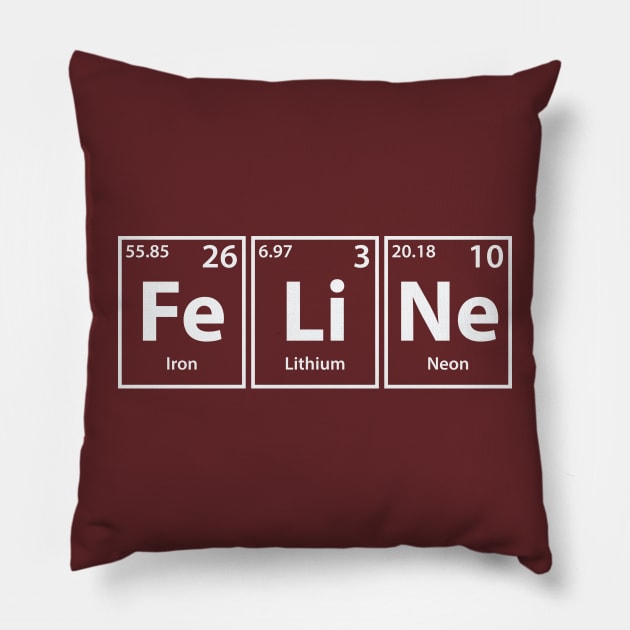 Feline (Fe-Li-Ne) Periodic Elements Spelling Pillow by cerebrands