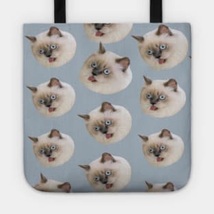 1980s Kawaii kitty funny crazy angry birman cat Tote