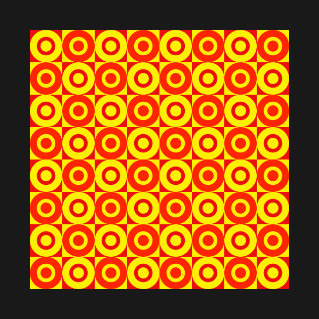 red and yellow minimalsit geometrical pattern by pauloneill-art