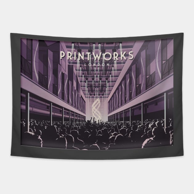 Printworks Nightclub Tapestry by brizzaleave