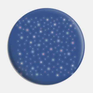 Glowing Pixel Snowstorm on Blue Pin