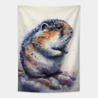 Arctic Lemming - Watercolor Paint Tapestry