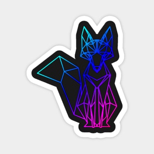 Geometric Rainbow Fox Design Magnet