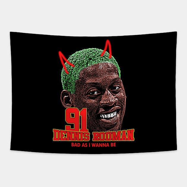 DENNIS RODMAN TSHIRT DESIGN Tapestry by SAVOURCO28