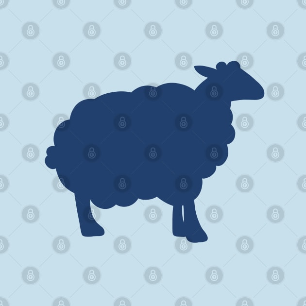 Sheep Silhouette Pattern in Blue by OneThreeSix