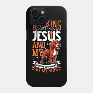 Jesus and dog - Redbone Coonhound Phone Case