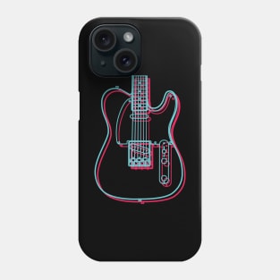 3D T-Style Electric Guitar Body Outline Phone Case