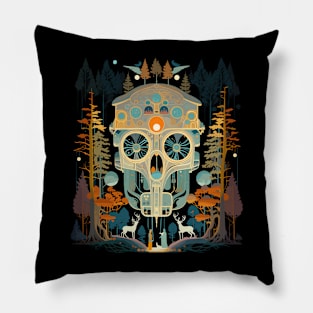 Halloween Day of the Dead Cyber Sugar Skull Pillow