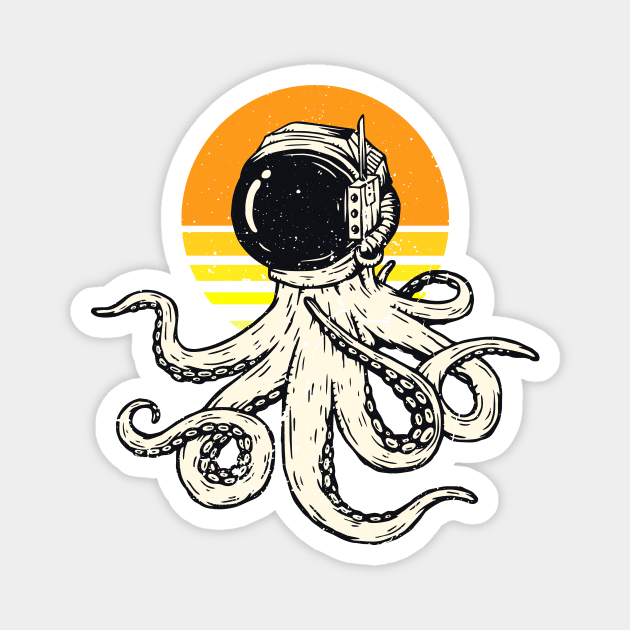 Octopus Space Astronaut Magnet by edwardechoblue