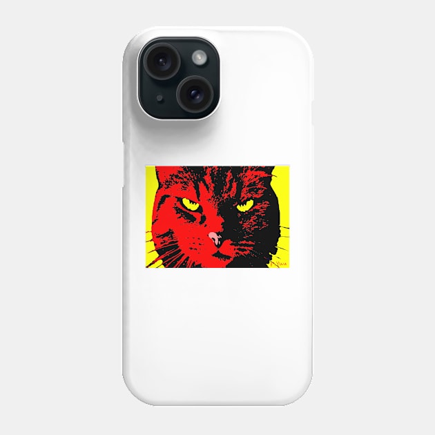 ANGRY CAT POP ART - RED YELLOW BLACK Phone Case by NYWA-ART-PROJECT