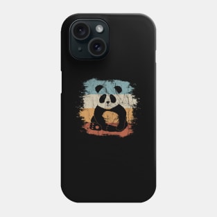 Funky Cute 80s Retro Panda Bear Silhouette Phone Case