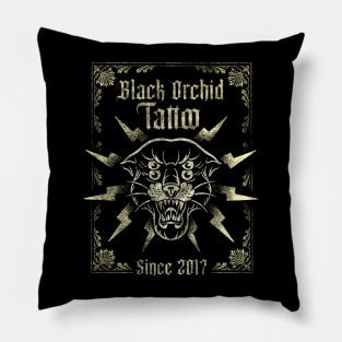 Black orchid cat Pillow