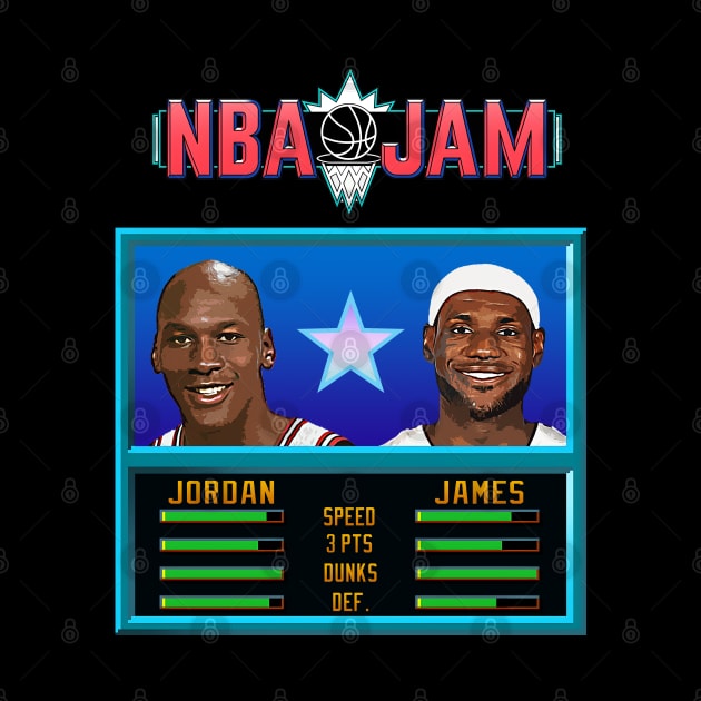 NBA JAM- Jordan Vs James by Buff Geeks Art