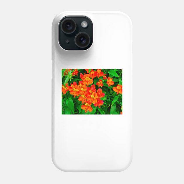 Vibrant Orange flowers summer pattern Phone Case by fantastic-designs