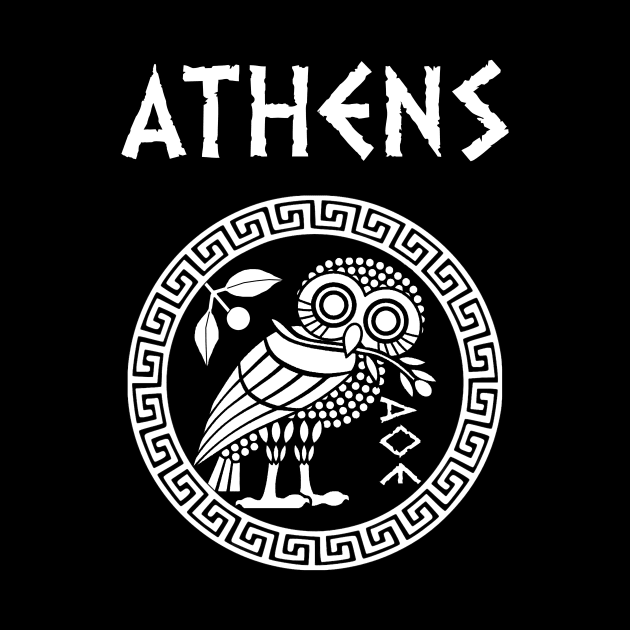Athens Athenian Owl Symbol of Goddess Athena by AgemaApparel