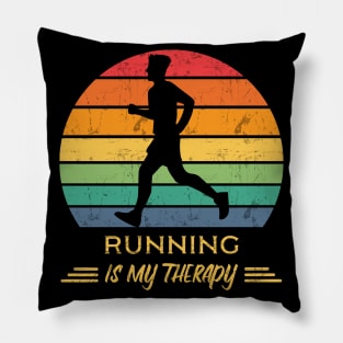 Running is my therapy Pillow