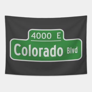 Colorado Boulevard Street Sign - Denver, Colorado Tapestry