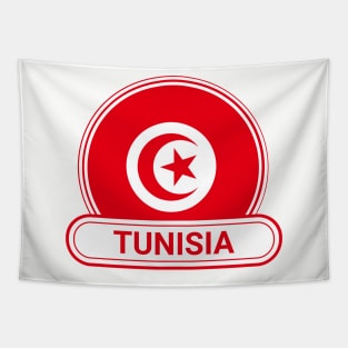 Tunisia Country Badge - Tunisia Flag Tapestry