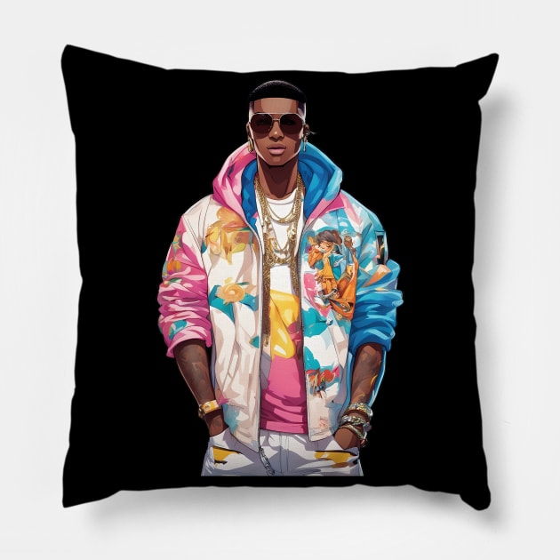 Handsome Black Guy Pillow by animegirlnft