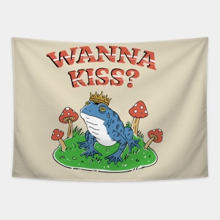 Wanna Kiss Frog Design Tapestry