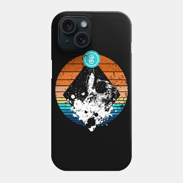 YFI DeFi Crypto Yearn Finance Astronaut Distressed Vintage Sunset Phone Case by BitcoinSweatshirts