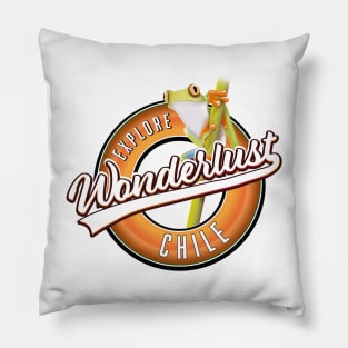 Explore Chile wonderlust logo Pillow